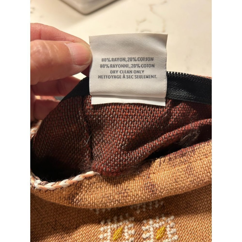 RESTORATION Hardware Moroccan Cactus Silk Pillow Cover Rust  22"x22" - Picture 7 of 7